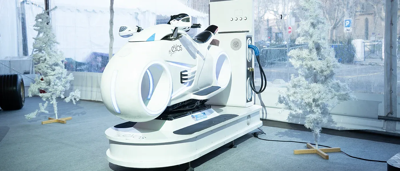 Animation réalité virtuelle avec simulateur moto VR By Evos