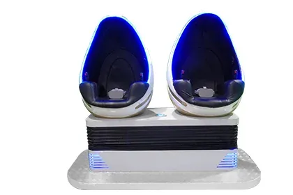 Vue de face du siège œuf VR pour simulateur montagnes russes 2 places