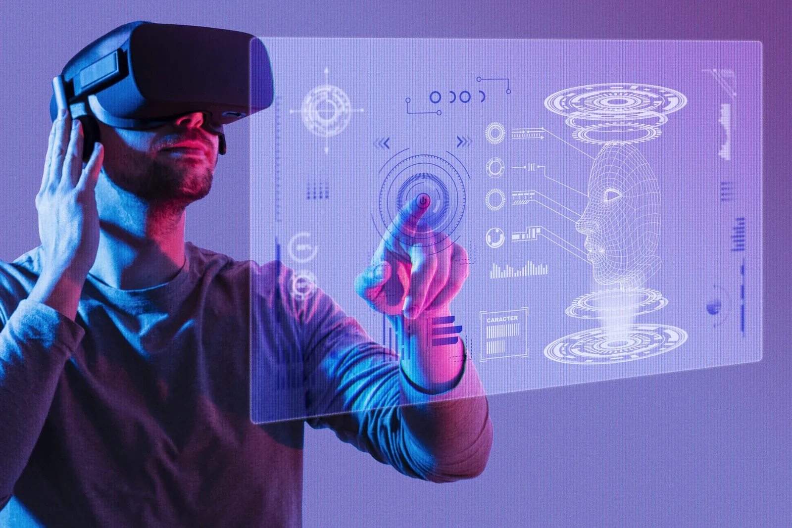 Casque VR et interface pilotée par intelligence artificielle