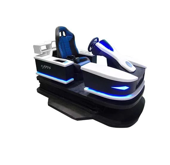 Pilote sur simulateur de kart en réalité virtuelle lors d'une compétition d'entreprise